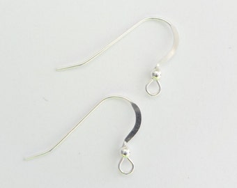 20 Sterling Silver Fish Hook Ear Wires, Earring Findings