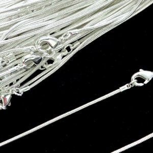 5 Sterling Silver Plated Necklace Snake Chains 16 Inches