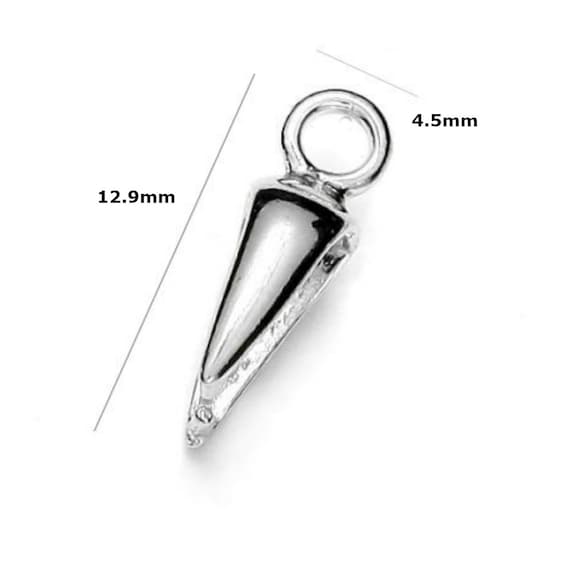 2 Sterling Silver Pinch Bails Fits Swarovski Pendant 13mm Etsy
