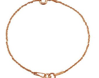 2 Sterling Silver Bracelet Chains 18K Rose Gold Plated Chains