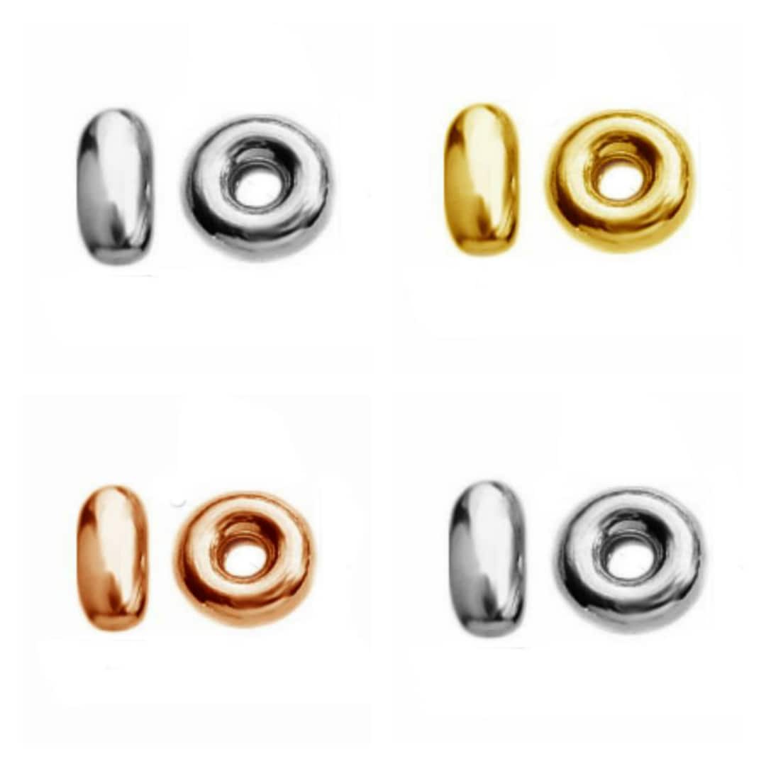 20 Sterling Silver Rondelle Spacer Beads Donuts Beads 3.5mm Jewellery Making Etsy