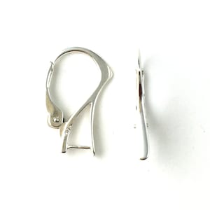Könnte beinhalten: Ein Paar silberne Ohrhaken mit einem Bügelverschluss.
