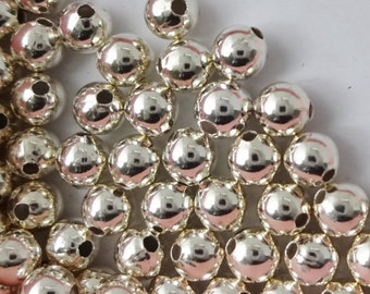 20 Perles rondes en argent sterling 3mm Perles de l’espace pour la fabrication de bijoux