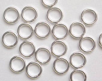 20 Sterling Silver Closed Jump Rings 5mm 6mm Findings