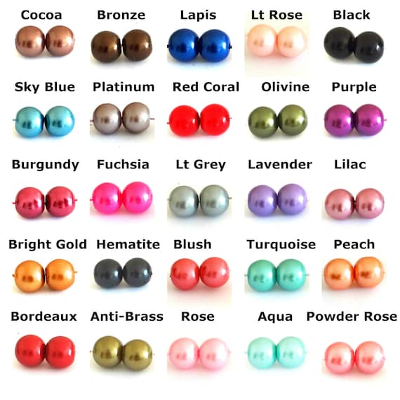 200 Assorted Sizes 4mm 6mm 8mm 10mm Glass Pearl Beads Bronze