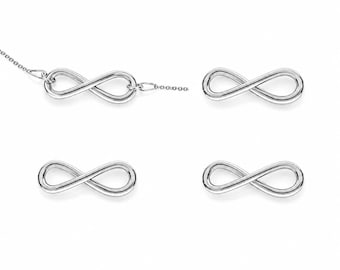 Unendlichkeitsanhänger-Verbinder aus Sterlingsilber, Schmuckverbindungsglied, zeitloses Symbol