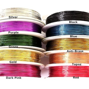 2x15M Copper Craft Wire Round Wrapping Wires, 0.4mm 26 Gauge Pick You Colour