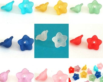 200 Acrylic Flower Beads, Frosted Flower Beads 12mm Choose You Colour