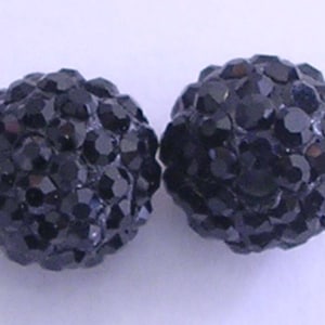 10 Jet Quality Pave Rhinestone Disco Balls 10mm 12mm Shamballa Beads