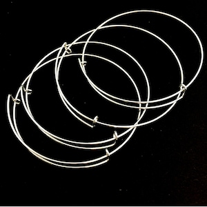 2 Sterling Silver Bangles Adjustable Bracelet Base