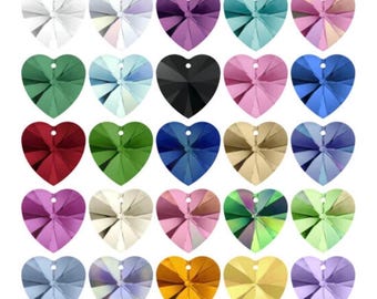 Swarovski 6228 Crystal Heart Pendant, 14mm Heart Pendant