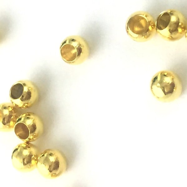 100 Memory Wire Cap Perlen, Memory Wire End Caps, Gold Plated Half Drilled End Perlen 3mm Für Schmuck Herstellung