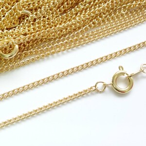 10 Gold Plated Necklace Curb Chains 16 Inches 22ct Gold Plated