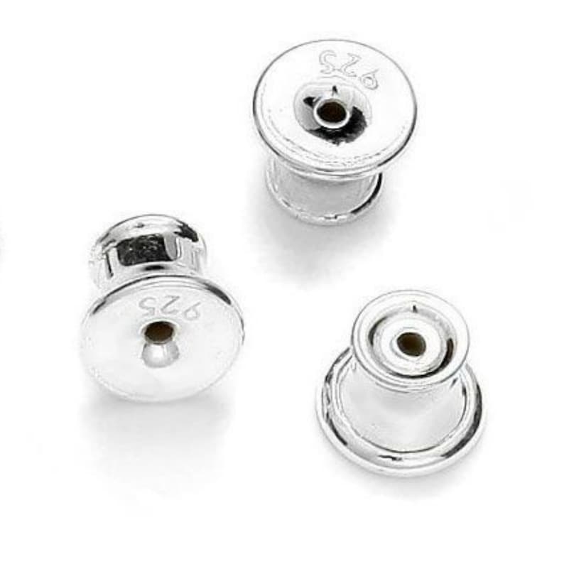 10 Sterling Silver Clutch Earring Backs Bullet Earring Backs Etsy