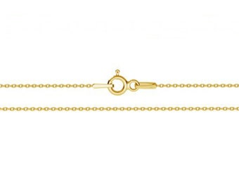May include: A gold chain necklace with a lobster clasp closure.