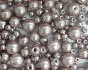 500 perlas de vidrio platino de 6 mm, 8 mm y 10 mm en varios tamaños.