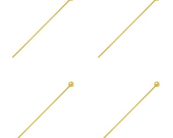 200 vergoldet Kugel Kopfnadeln 1 Zoll 25mm 1,5 Zoll 38mm für Jewerllery machen