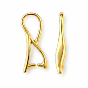 Sterling Silver Pinch Bail 24ct Gold Plated 17mm,Pendant Bail Finding