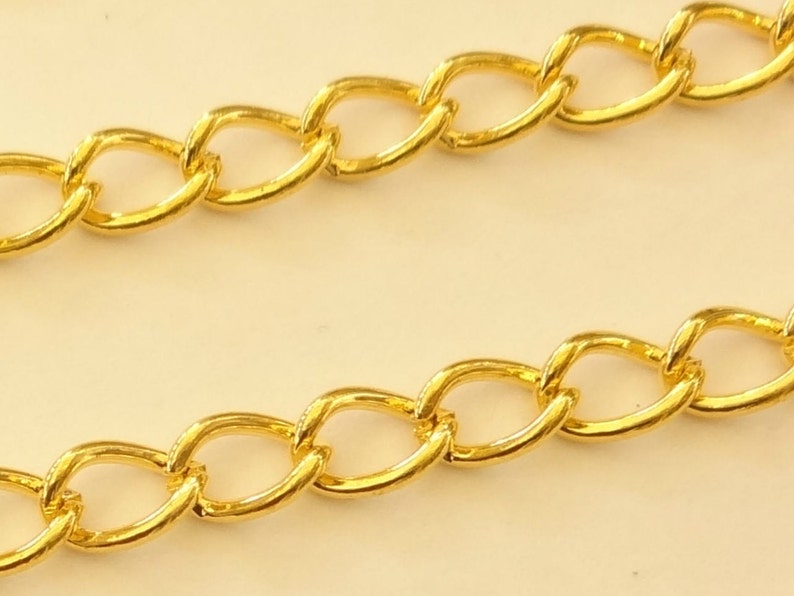 3M Gold Plated Curb Chain 4x6mm Jewellery Making Etsy