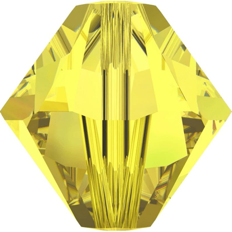 100 Swarovski Crystal 5328 Xilion Bicone Beads 4mm All Colours Citrine