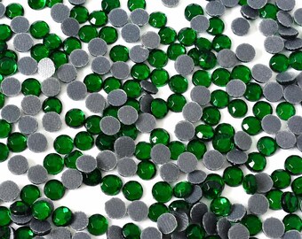 500 strass termoadesivi verdi, gemme in resina con retro piatto da 4 mm, materiali per lavori creativi fai da te