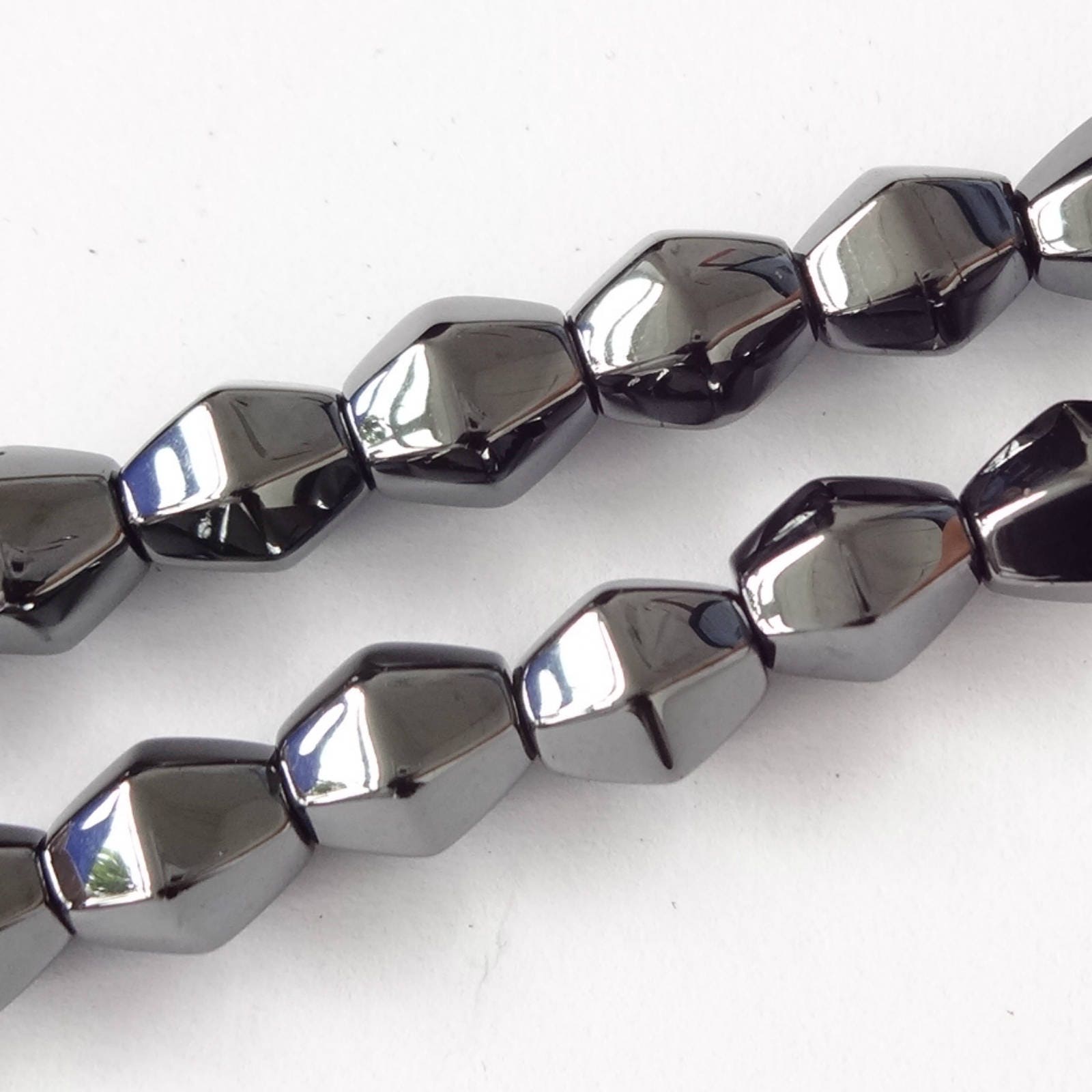 16 inch Gemstone Hematite 6x7mm Bicone Beads Jewellery Making 