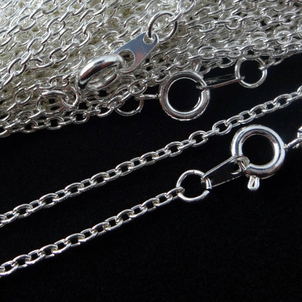 10 Sterling Silver Plated Necklace Trace Chain 16 18 24 Inches