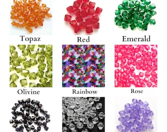 1000 Acrylic Bicone Beads, 6mm Beads Jewellery Making Choose You Colour