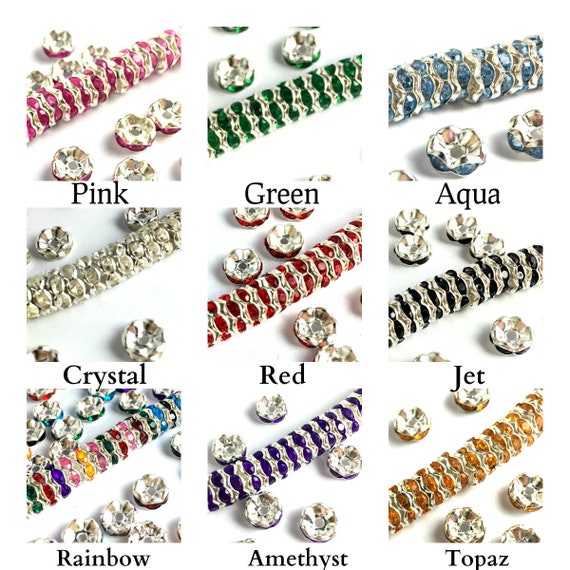 100 Versilbert Rondell Spacer Perlen Beads 6mm