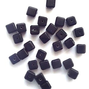 80 Crystal Glass Cube Beads 4mm Jet