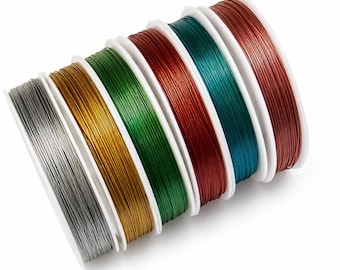 Tiger Tail Beading Wire 0.38mm, Flexible Stainless Steel Craft Wire