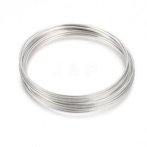 200 Silver Plated Memory Wire Bracelet Dia 60mm