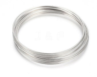 200 Silver Plated Memory Wire Bracelet Dia 60mm