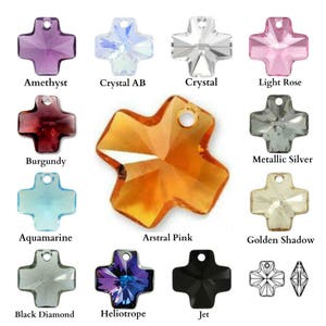 2 Swarovski Crystal 6866 Cross Pendant 20mm Pick You Colour
