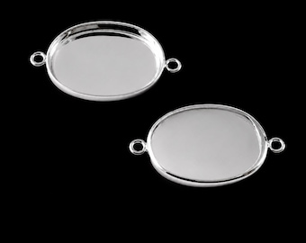 Pendentif cabochon en argent sterling 26 x 19 mm, monture cabochon en argent sterling