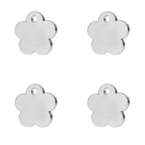 2 Sterling Silver Flower Charms 8mm Flower Tags