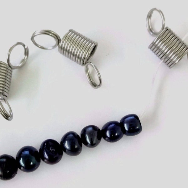 4 Mini Perlenstopper, MiniPerlen Käfer, Mini Drahtklemmen, Verhindert das Abschieben von Perlen,