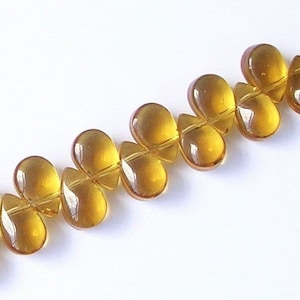 120 Glass Teardrop Beads 9x6mm  Amber