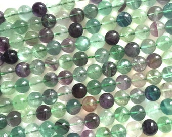 Perles rondes en fluorite naturelle de 16 '' Perles de pierres précieuses de 10 mm