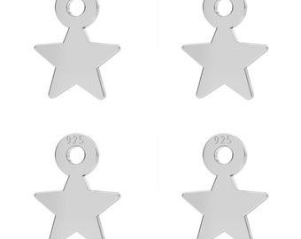 10 Sterling Silver Star Charms 8mm Mini Star Charms