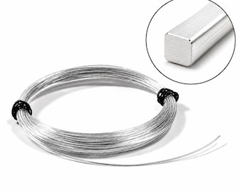 Sterling Silver Square Wire – 22 gauge (0.6mm)Half Hard Wire for Jewelry Making, Wire Wrapping & DIY Crafts