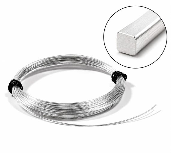 Sterling Silver Square Wire – 22 gauge (0.6mm)Half Hard Wire for Jewelry Making, Wire Wrapping & DIY Crafts