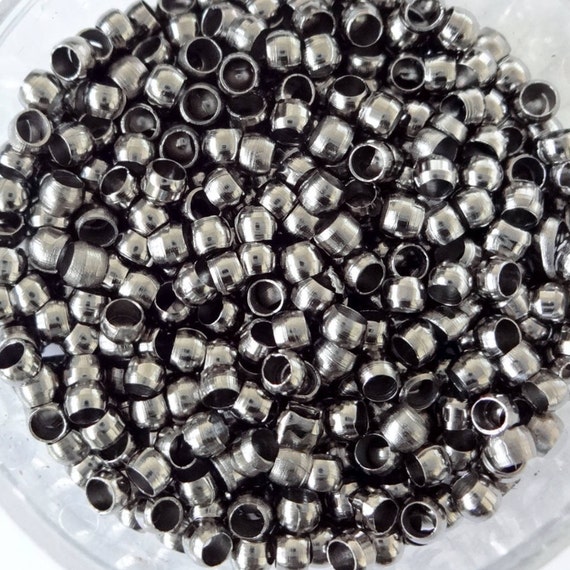 1000 Crimp Beads Black Gunmetal 2mm Findings