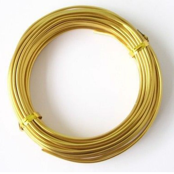 20M Aluminium Craft Wires 1.5mm Fil rond plaqué or pour la fabrication de bijoux