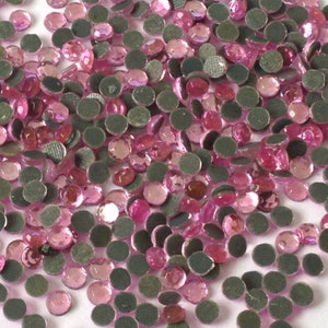 2000 Flat Back Hotfix Resin Rhinestones, Iron On Rhinestones 4mm Pink