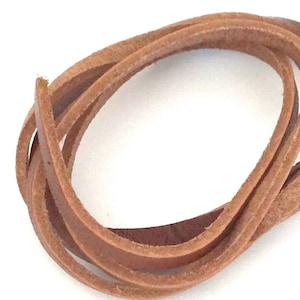 Cordoncini piatti in vera pelle da 4 m, cordoncini in pelle marrone chiaro 5x2,5 mm per la creazione di gioielli