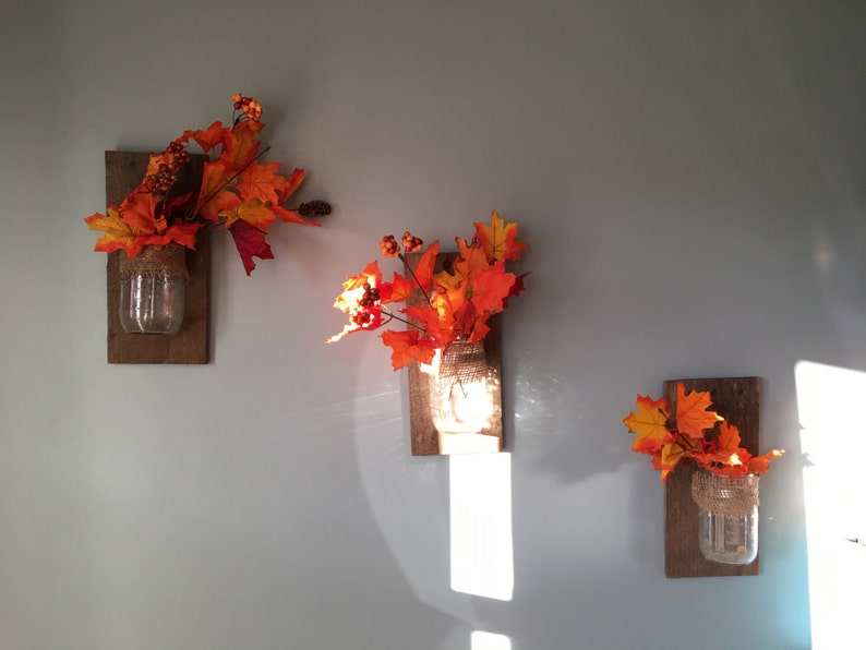 Rustic Mason Jar Wall Vases Etsy