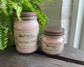 Black Cherry Tobacco Scented Handcrafted Wax Candle