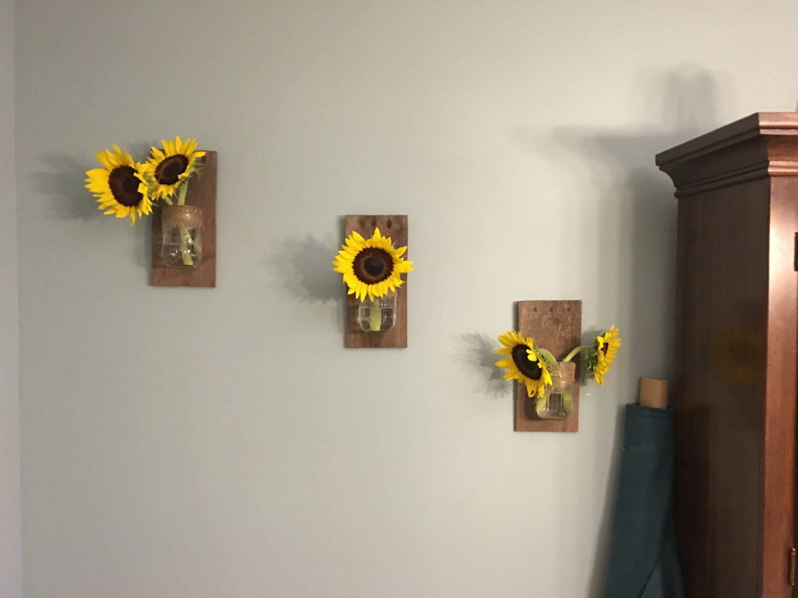 Rustic Mason Jar Wall Vases Etsy