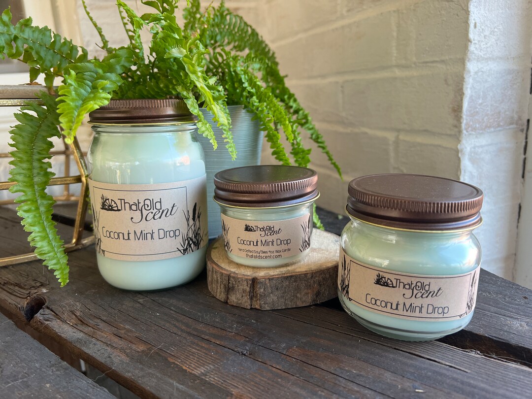 Coconut Mint Drop Scented Handcrafted Wax Candle by Thatoldscent™ Etsy